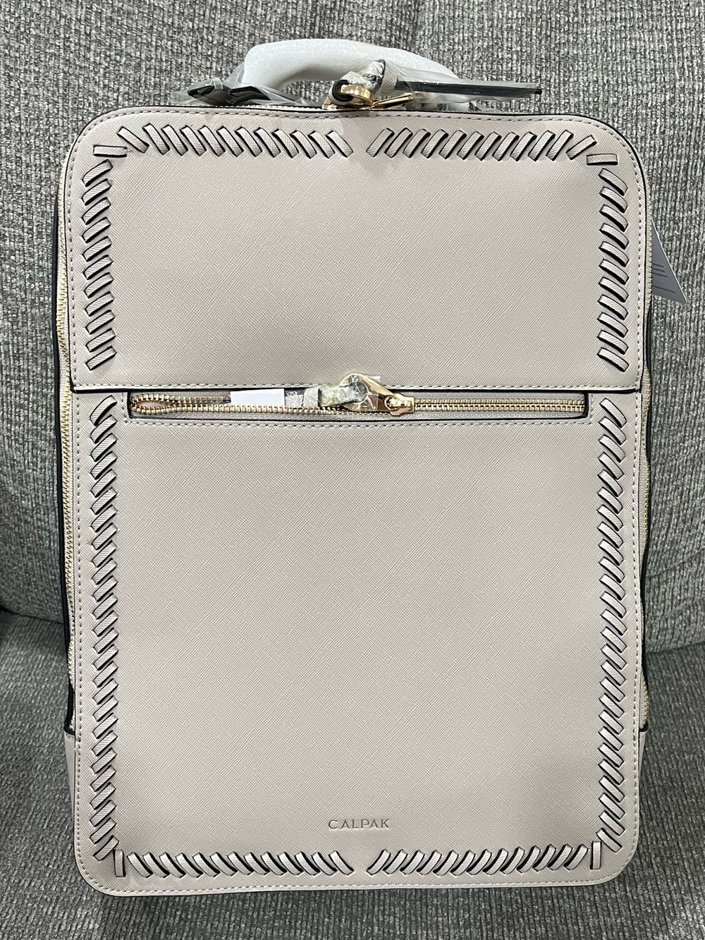 Calpak Kaya Faux-Leather Laptop Backpack - Limited Edition Stone Color
